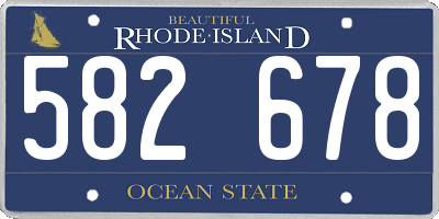 RI license plate 582678