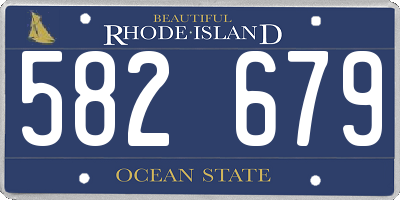 RI license plate 582679