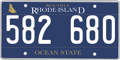 RI license plate 582680