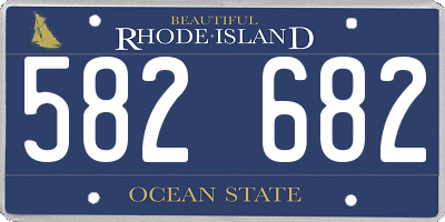 RI license plate 582682