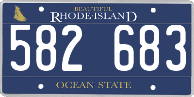RI license plate 582683