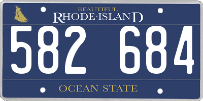 RI license plate 582684
