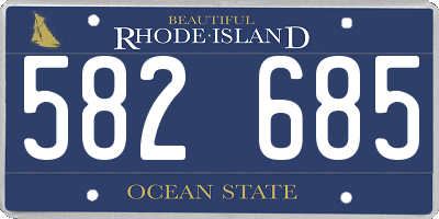 RI license plate 582685