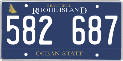 RI license plate 582687