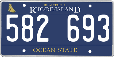 RI license plate 582693