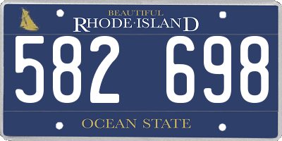 RI license plate 582698