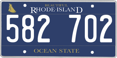 RI license plate 582702