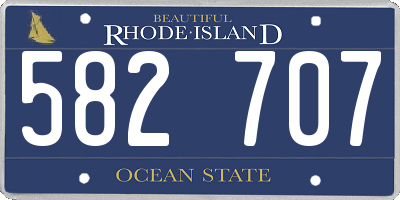 RI license plate 582707