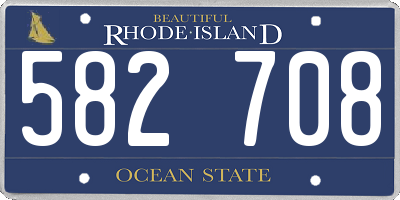 RI license plate 582708