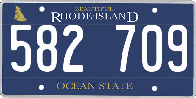 RI license plate 582709
