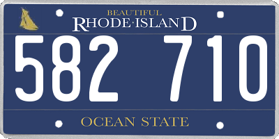 RI license plate 582710