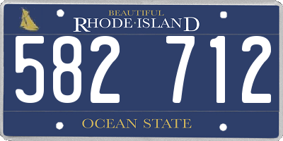 RI license plate 582712