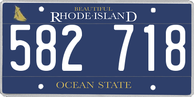 RI license plate 582718