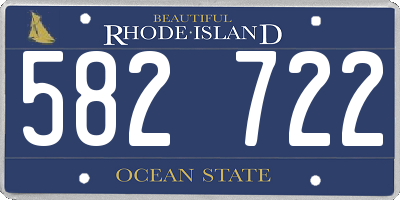RI license plate 582722