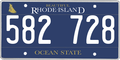 RI license plate 582728