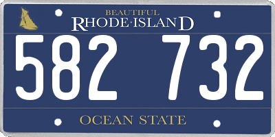 RI license plate 582732
