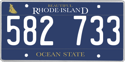RI license plate 582733