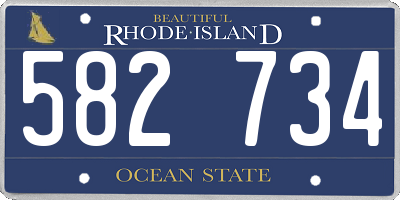RI license plate 582734