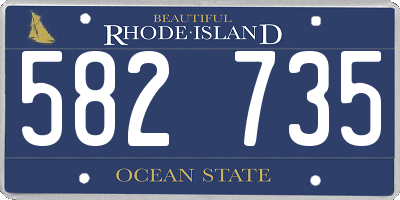RI license plate 582735