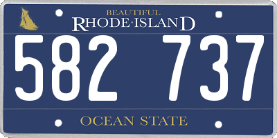 RI license plate 582737