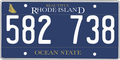 RI license plate 582738