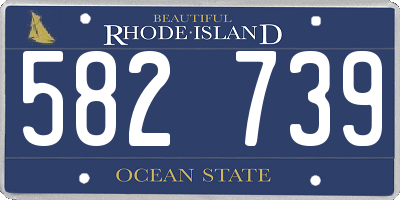 RI license plate 582739