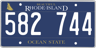 RI license plate 582744