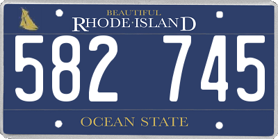 RI license plate 582745