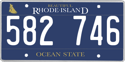 RI license plate 582746