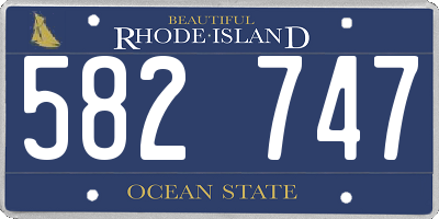 RI license plate 582747