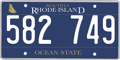 RI license plate 582749