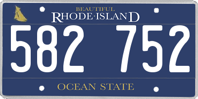 RI license plate 582752