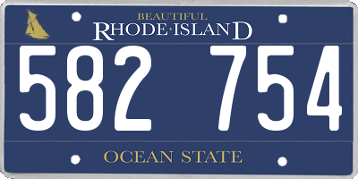 RI license plate 582754