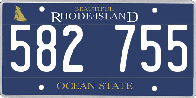 RI license plate 582755