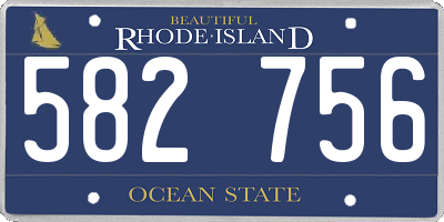 RI license plate 582756