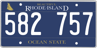 RI license plate 582757