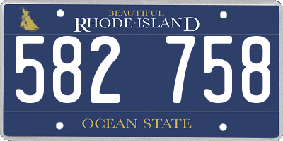 RI license plate 582758