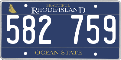 RI license plate 582759