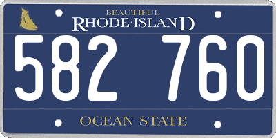RI license plate 582760