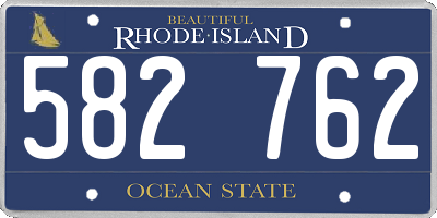 RI license plate 582762