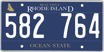 RI license plate 582764