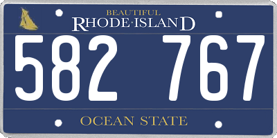 RI license plate 582767