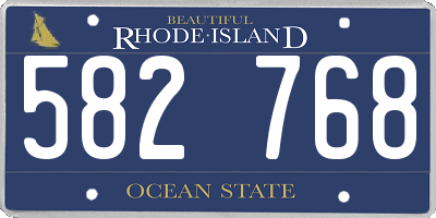 RI license plate 582768