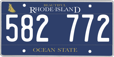 RI license plate 582772