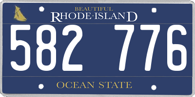 RI license plate 582776
