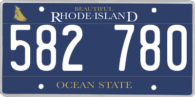 RI license plate 582780