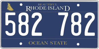 RI license plate 582782
