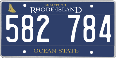 RI license plate 582784