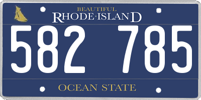 RI license plate 582785