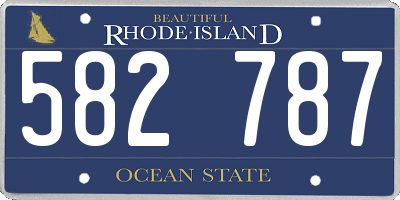 RI license plate 582787